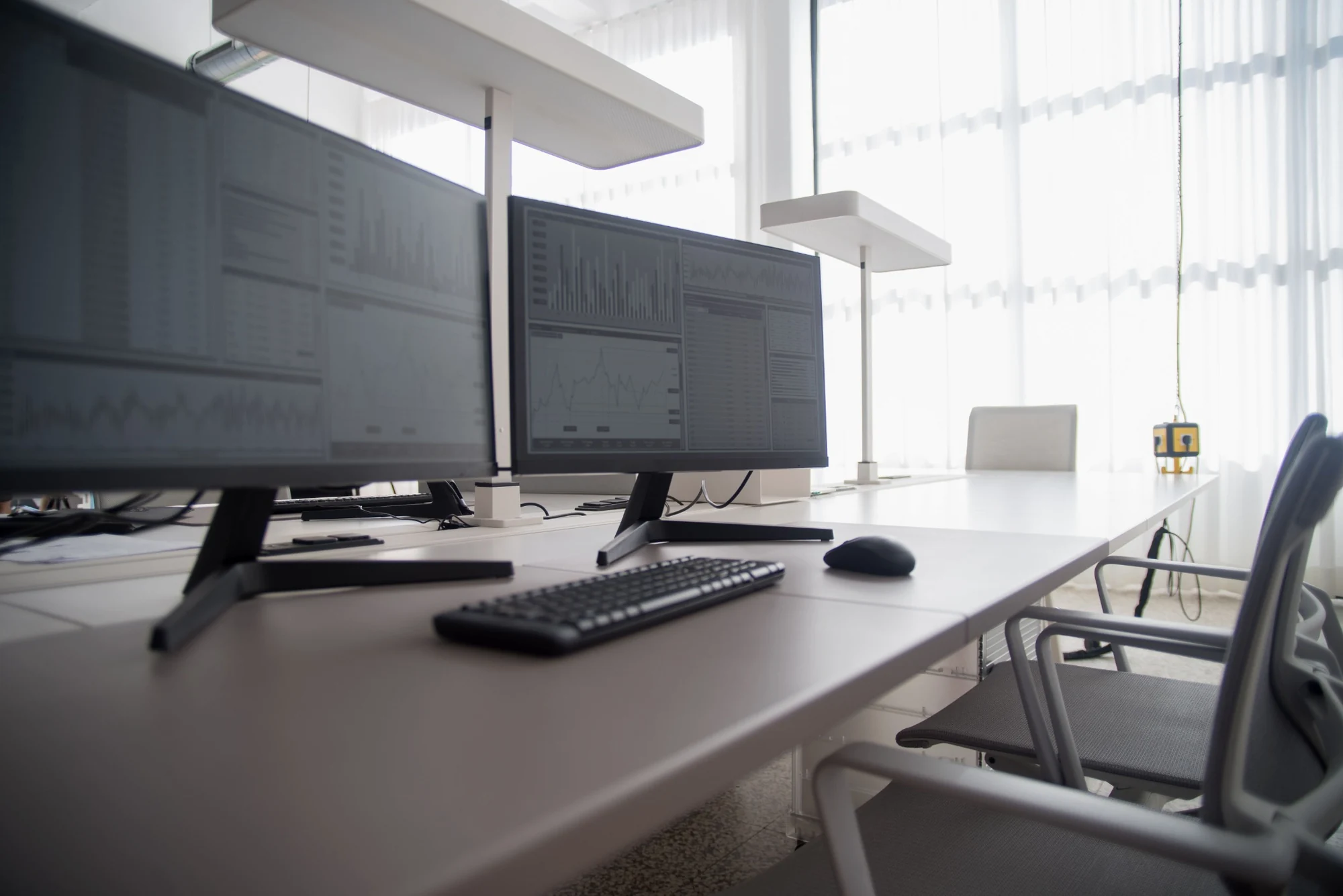Professional business office workstations and monitors