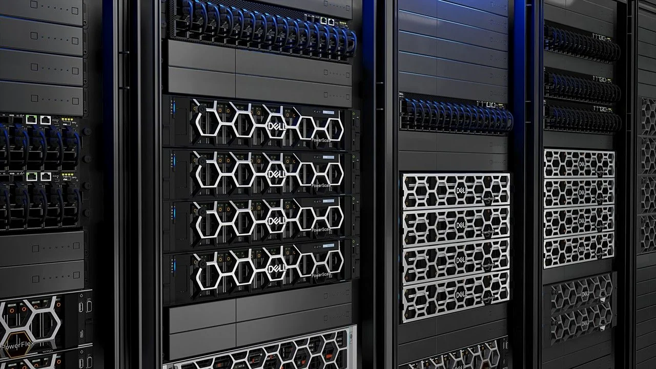 Organized business server and network infrastructure racks